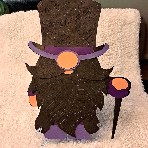 Handcrafted Goth Gnome Set  wiyh Display Stands - Picture 2 of 3